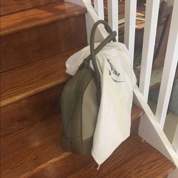 SOLD👜HOST PICK🎒NWOT PRADA KHAKI CANVAS TOTE - Picture 7 of 9